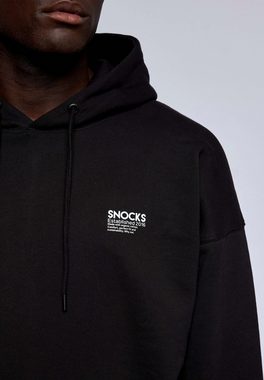 SNOCKS Hoodie Kapuzensweatshirt Pullover Sweater Basic Oversize (1-tlg) aus 100% Bio-Baumwolle, mit Aufdruck und Kapuze
