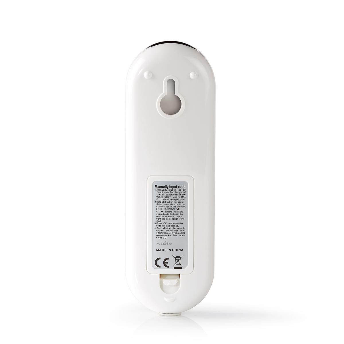 Nedis ACRC1WT Universal-Fernbedienung (Programmierung, 2x AAA/LR03, flexible Nutzung für Klimaanlagen)