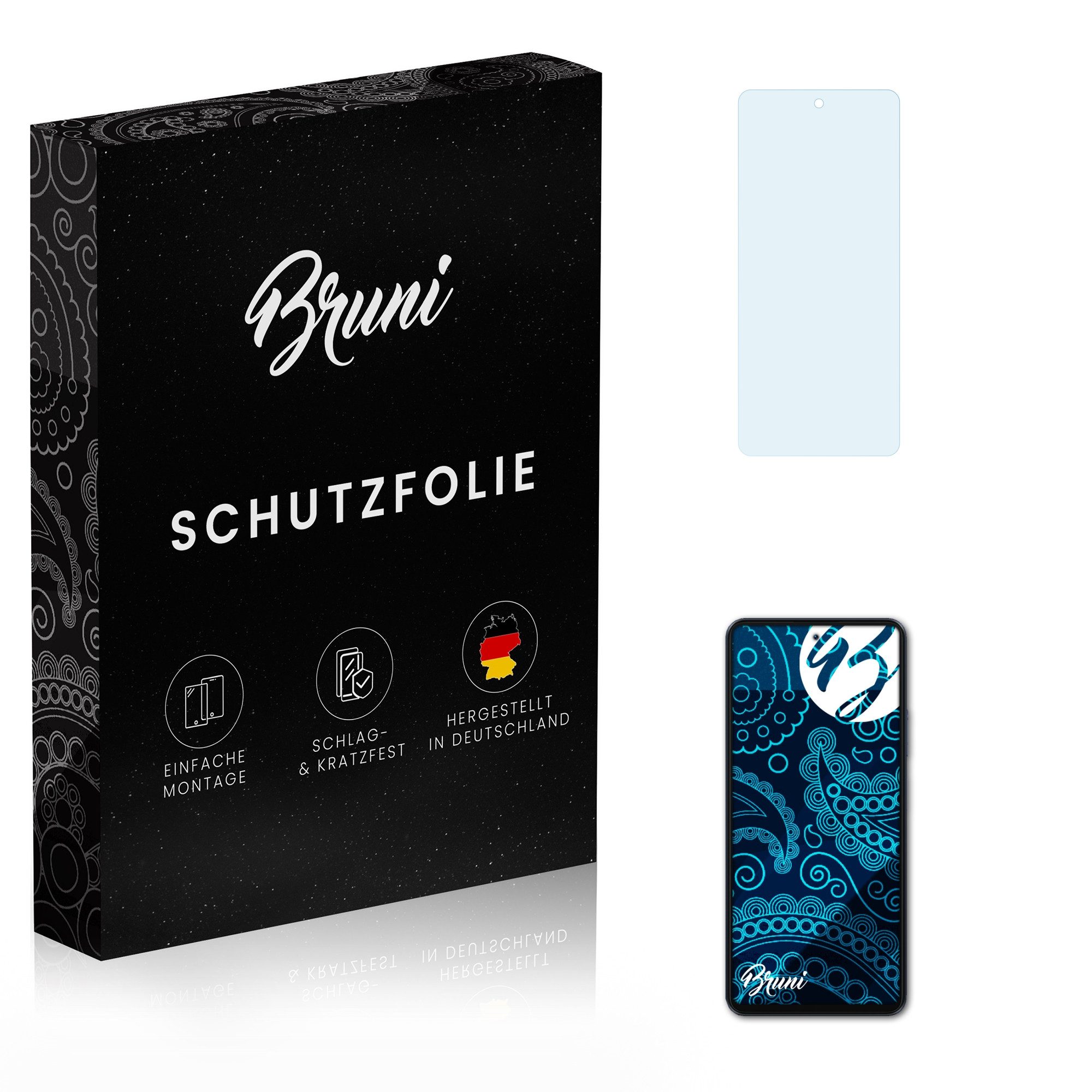 Bruni Schutzfolie Glasklare Displayschutzfolie für Blackview Shark 8, (2 Folien), praktisch unsichtbar