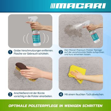 Macari 500 ml Premium Polsterreiniger Sofa & Auto, Couch, Matratzen, Autositz Polsterreiniger