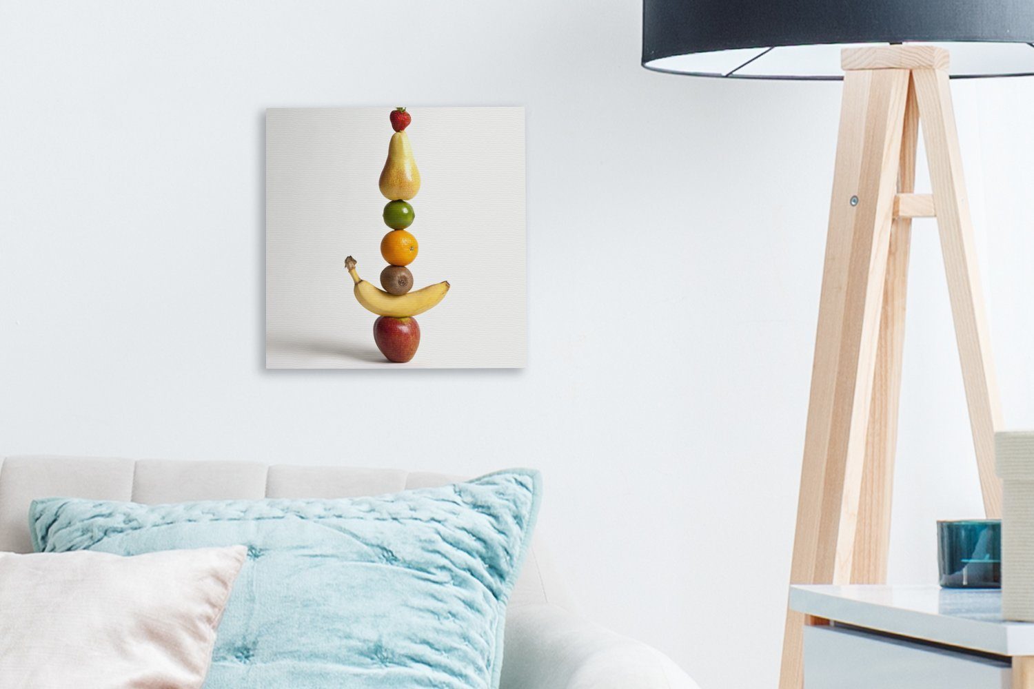 OneMillionCanvasses® Leinwandbild Obst - Weiß, (1 Bilder Wohnzimmer St), Turm - Leinwand für Schlafzimmer