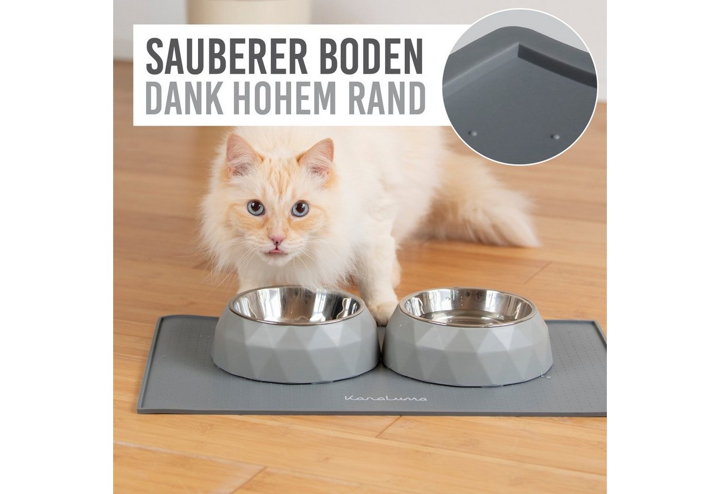 Thumbnail - KaraLuna Futternapf Napfunterlage aus Silikon I Futtermatte Hundenapf Unterlage Katzennapf, Silikon-Napfunterlage