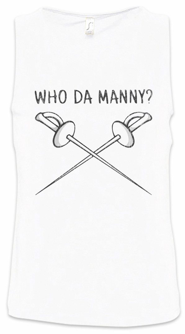 Tanktop Who Da Manny? Ärmelloses T-Shirt Modern Fun Family Philip Humphrey