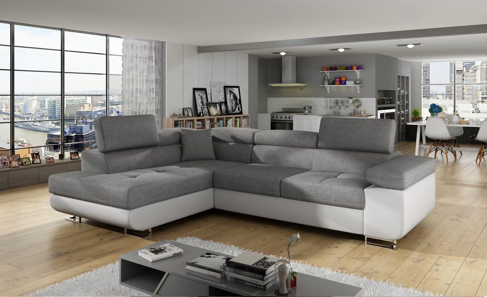 Polster Sofa Schlafsofa Sofort, Design Ecksofa Textil Bettfunktion Sofas Mit JVmoebel Schlafsofa