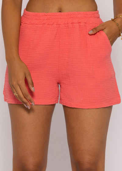 SASSYCLASSY Shorts Musselin Sommer Hose Damen Kurz 100 % Baumwolle (Musselin), atmungsaktiv, sehr leicht, Made in Italy