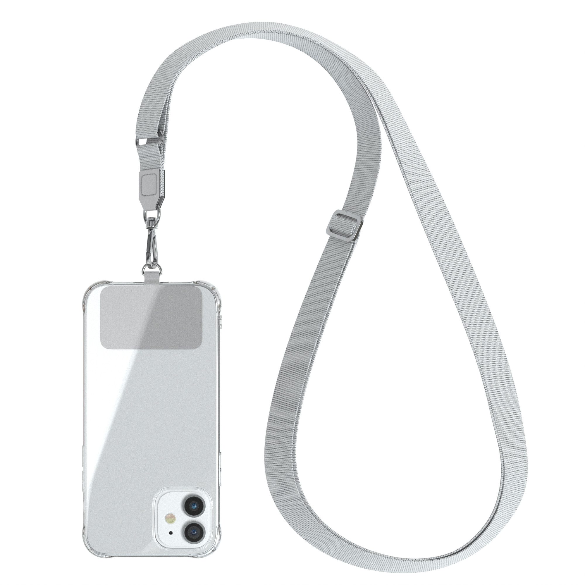 EAZY CASE Handykette Universal Handykette mit Breitband, Handykette für Xiaomi Huawei Samsung iPhone etc. für alle Modelle Grau