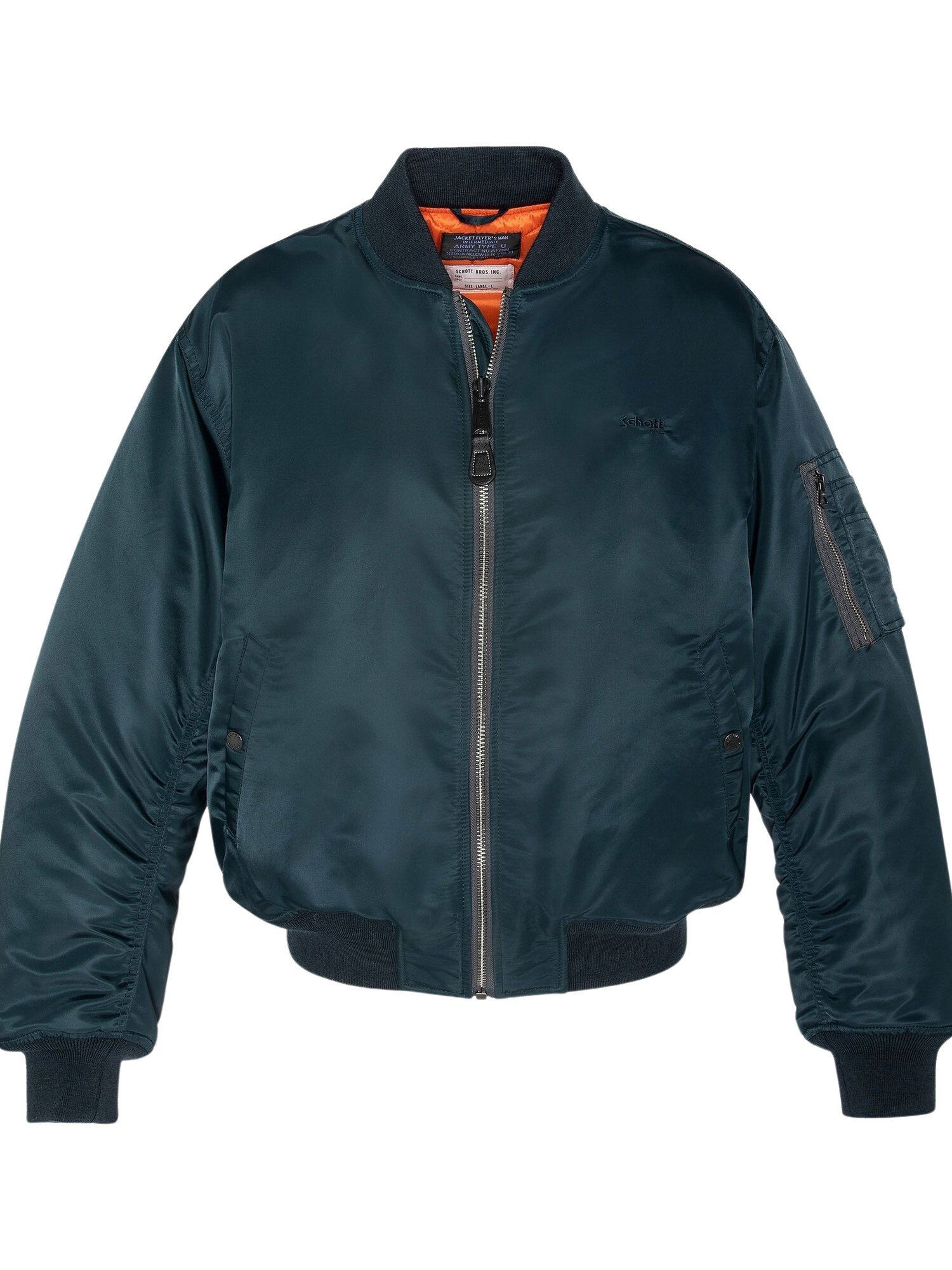 Schott NYC Bomberjacke fit Eco-friendly bomber jacket Jacke dunkelblau 90's MA-1 (1-St)