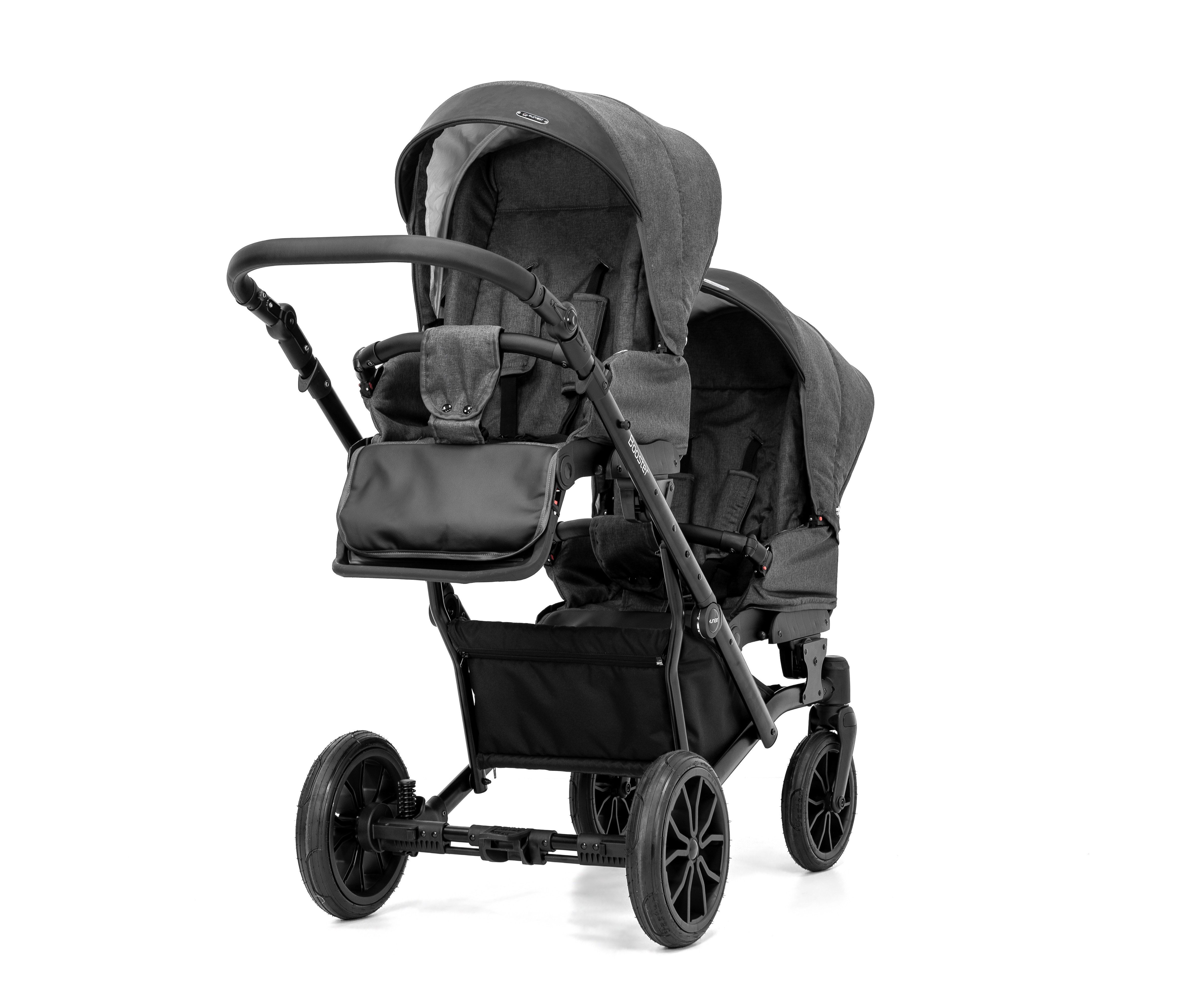 KUNERT Zwillings-Kombikinderwagen 3 in1 Zwillingskinderwagen BOOSTER mit schwarzem Rahmen, Zertifiziert von TUV NORD und ZETOM, entspricht EN 1888-1:2018 – Bild 4 von 5