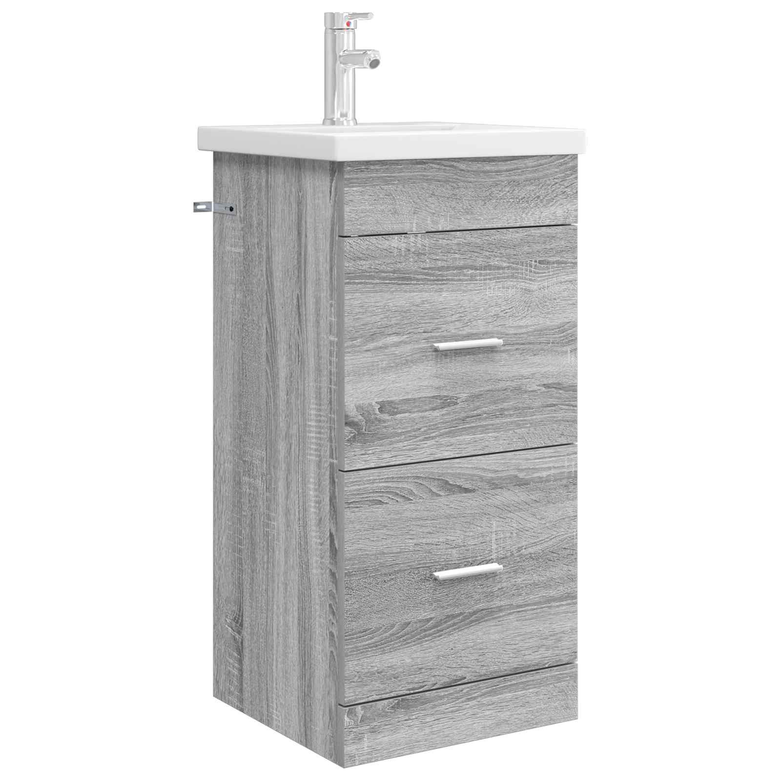 Badezimmerspiegelschrank Badezimmerschrank mit Waschbecken Grau Sonoma 42 x 40 x 84,5 cm