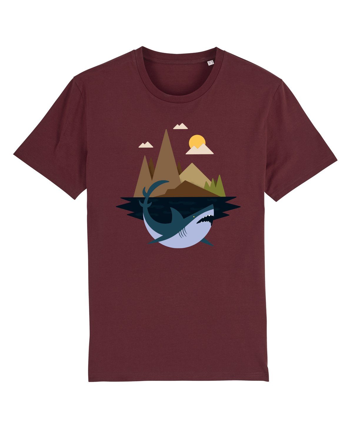 wat? Apparel Print-Shirt weinrot (1-tlg) Shark Island