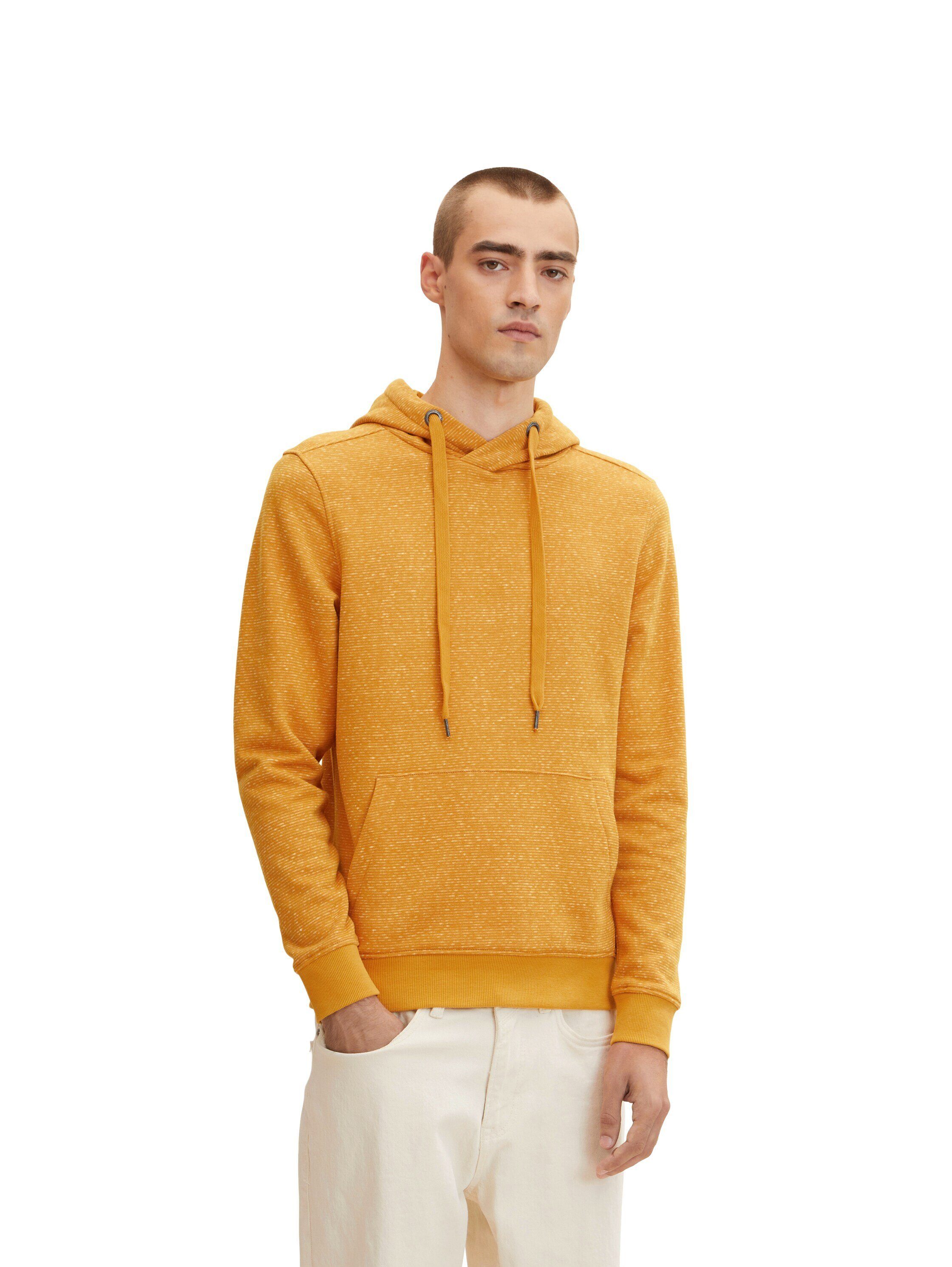 Streifen und Kapuze Hoodie Kapuzensweatshirt TAILOR mit Hoody (1-tlg) TOM orange