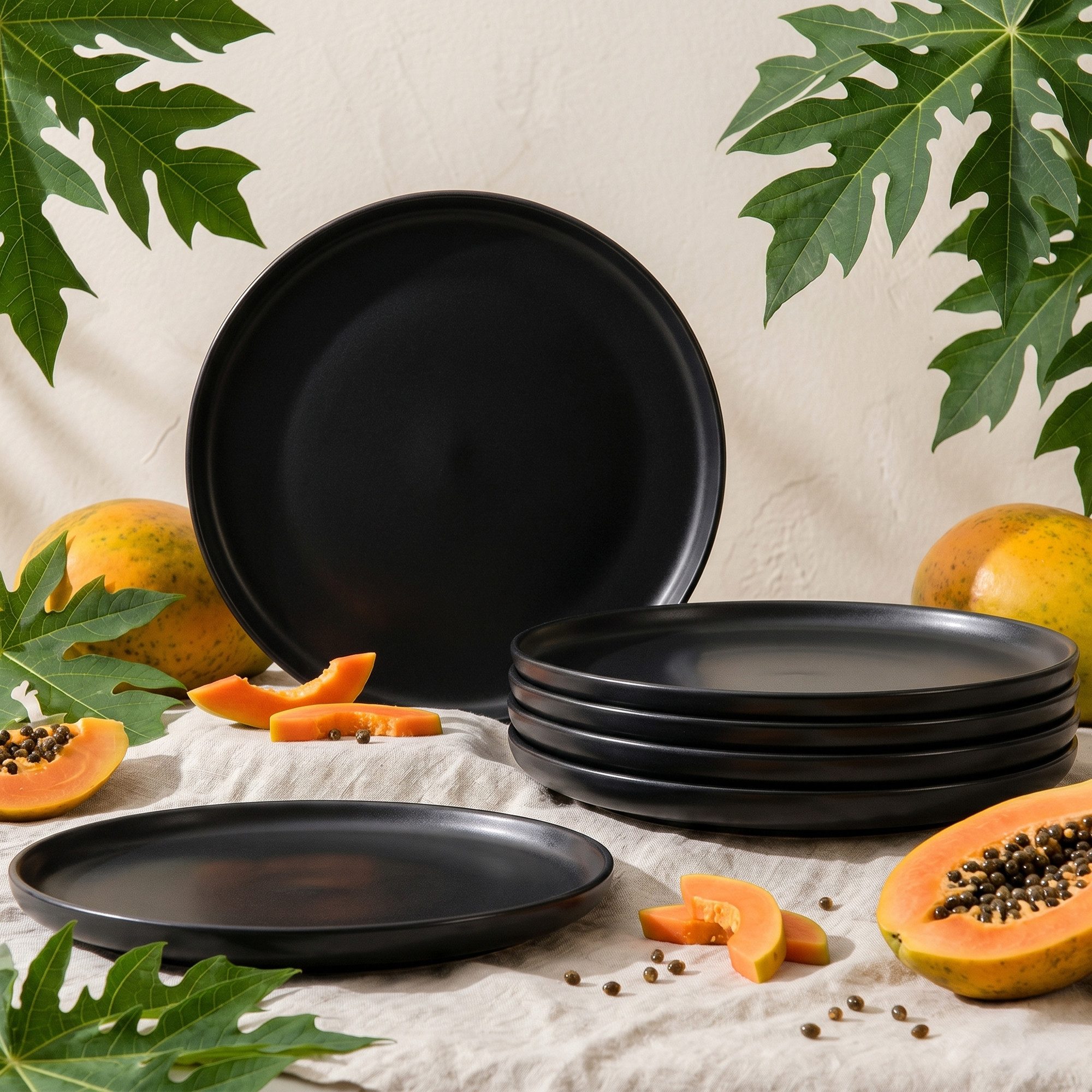 KONSIMO® Teller-Set VICTO Tafelservice hergestellt in der EU (6-tlg), 6 Personen, Steingut, spülmaschinengeeignet, mikrowellengeeignet, 6x Dessertteller