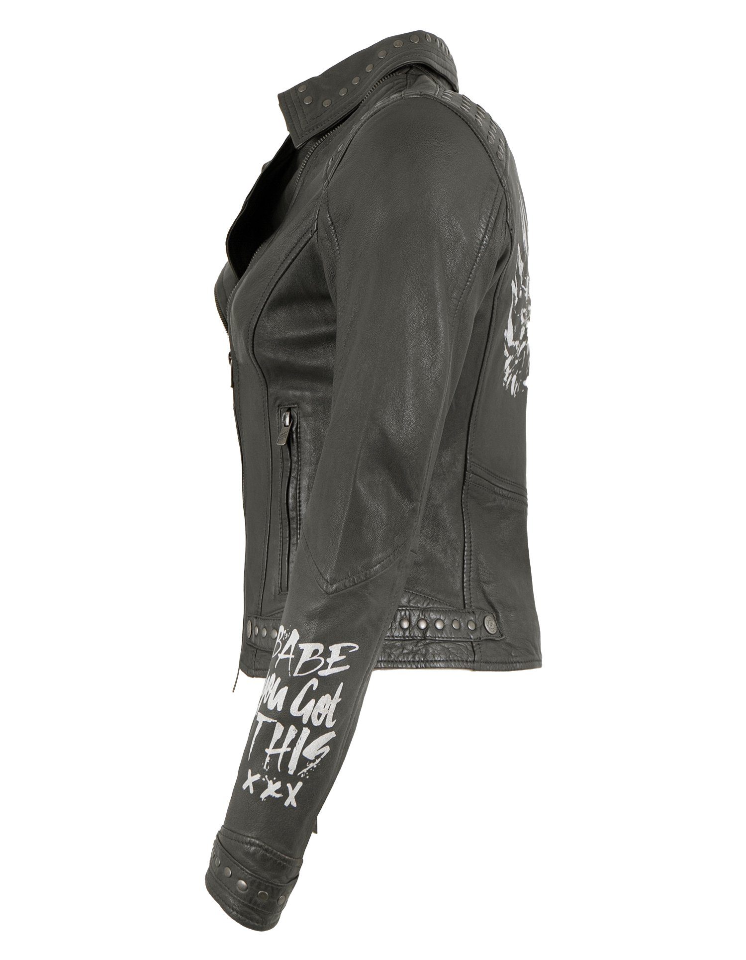 Jilani Lederjacke Daka Jilani - Damen Lederjacke Lammnappa Biker smoke dunk günstig online kaufen
