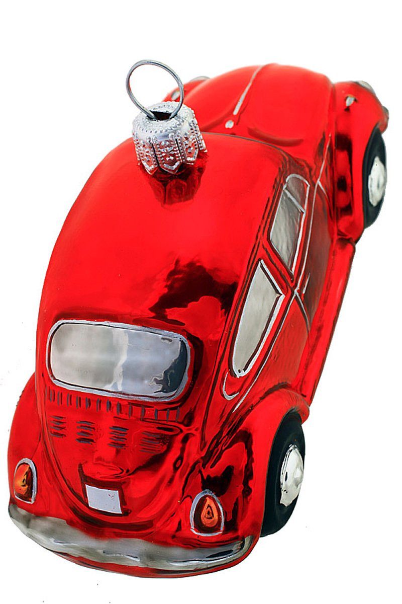 Weihnachtskontor mundgeblasen handdekoriert Licensed Christbaumschmuck rot Dekohänger Käfer Produkt, - - Hamburger Official VW