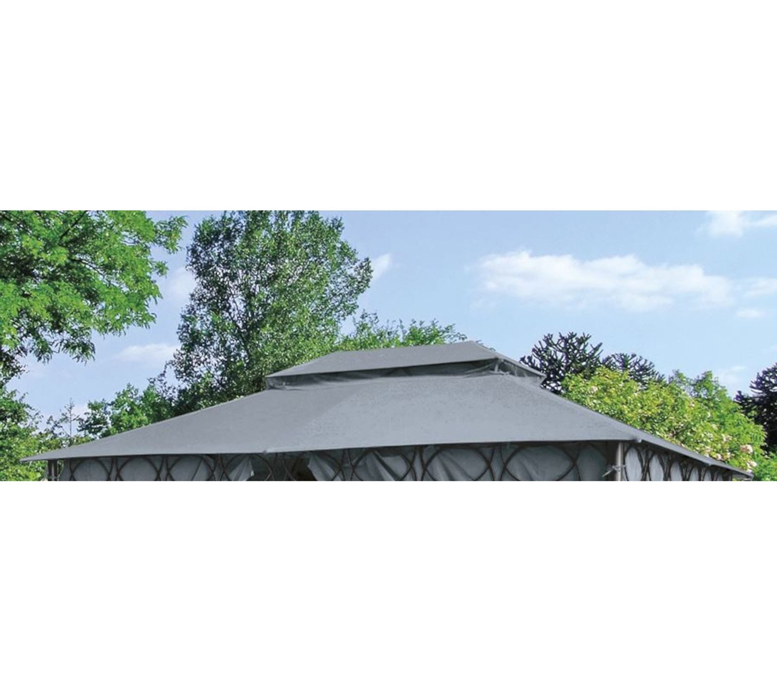 BURI Pavillon Ersatzdach für Cape Town Garten-Pavillon anthrazit 4x3m Pavillondach