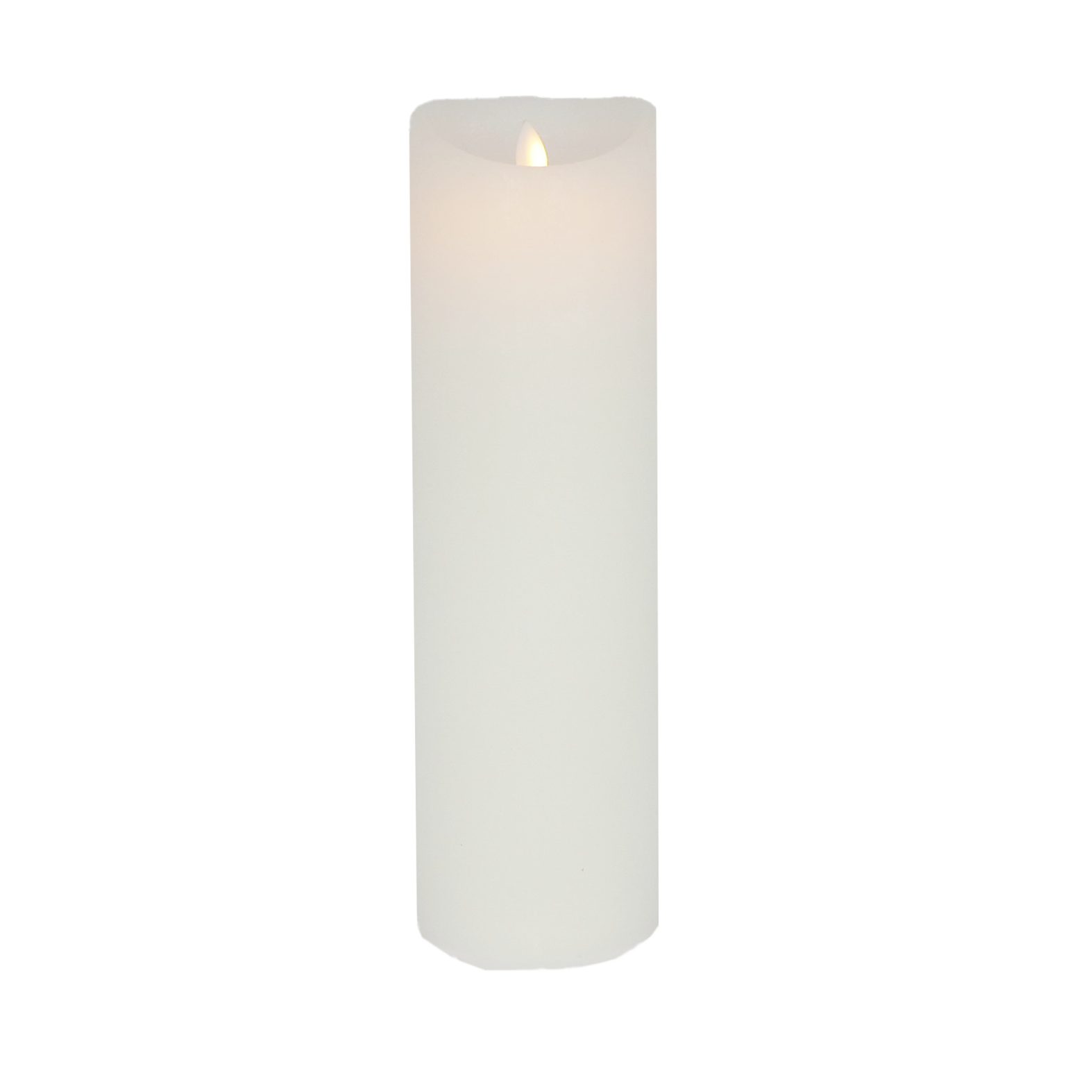 B&S LED-Kerze LED Echtwachskerze weiß rund bewegliche Flamme und Timer H:25 x Ø 9 cm