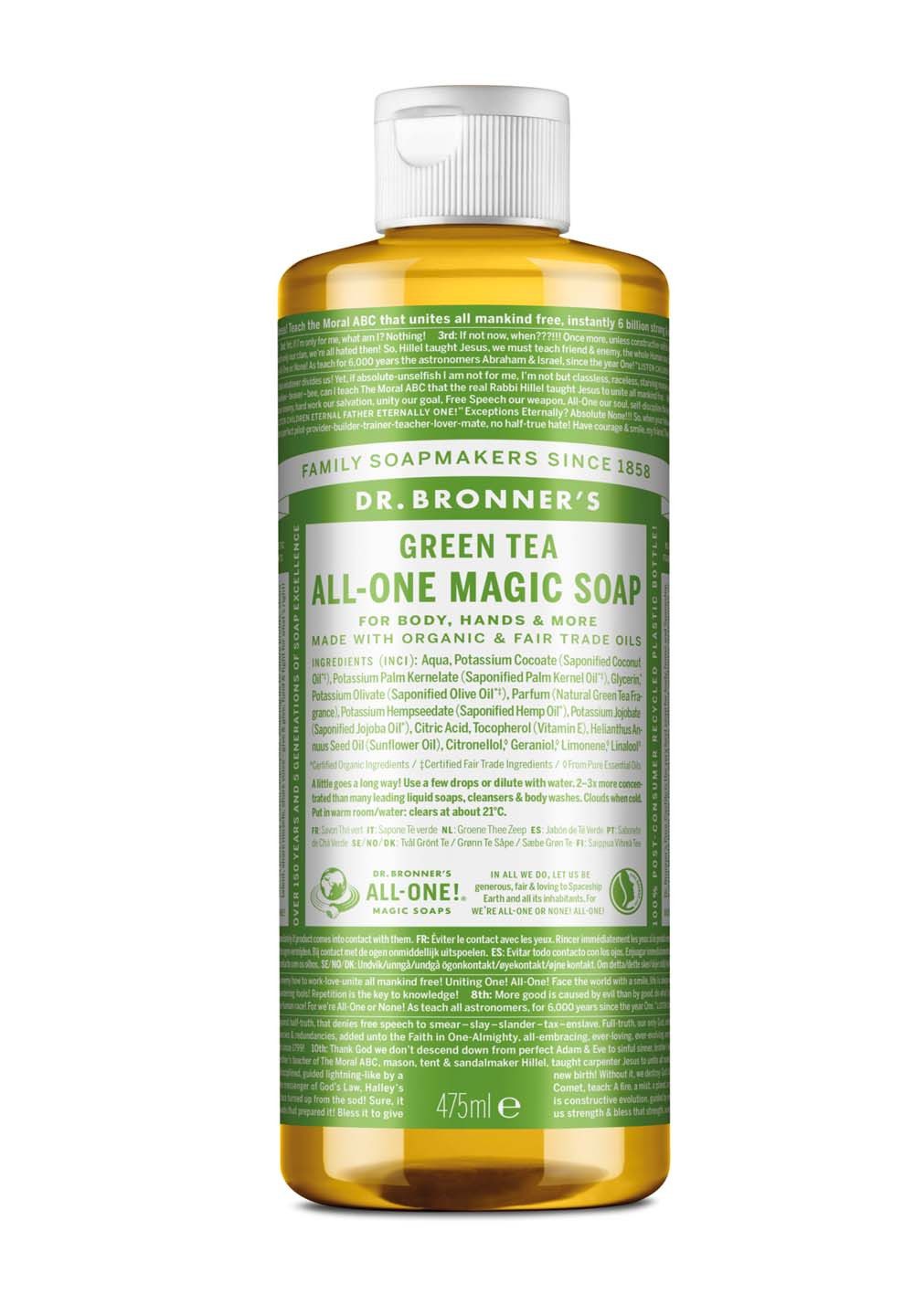 Dr. Bronners Flüssigseife Grüner Tee 475 ml, 1-tlg., All-One Magic Soap 475 ml