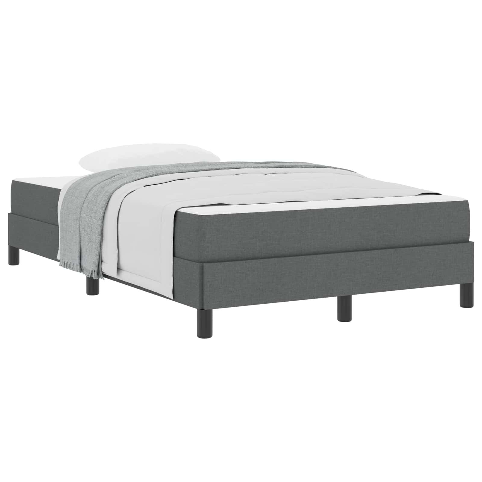 Bett Boxspringbett mit Matratze Dunkelgrau 120 x 200 cm Stoff