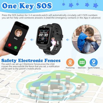 ele eleoption Smartwatch (4G), Kinderuhr Telefon wasserdichte für Jungen und Mädchen, 2-Wege-Anruf