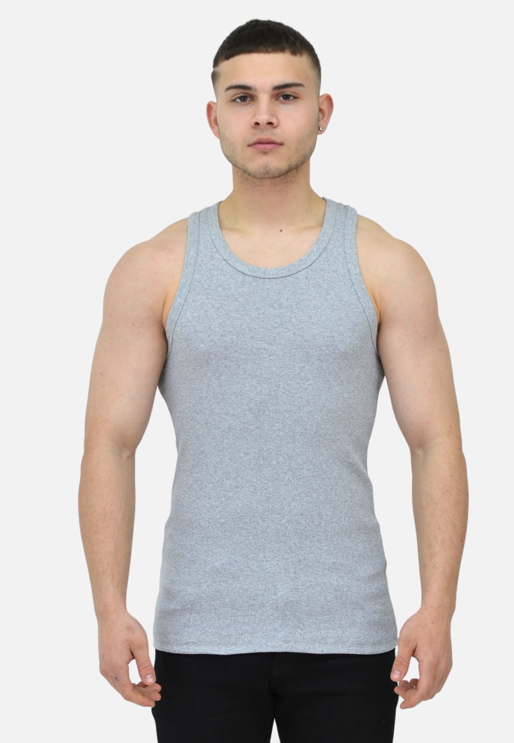 Megaman Tanktop Herren Tank Tops Baumwolle Ärmelloses Unterhemd Basic