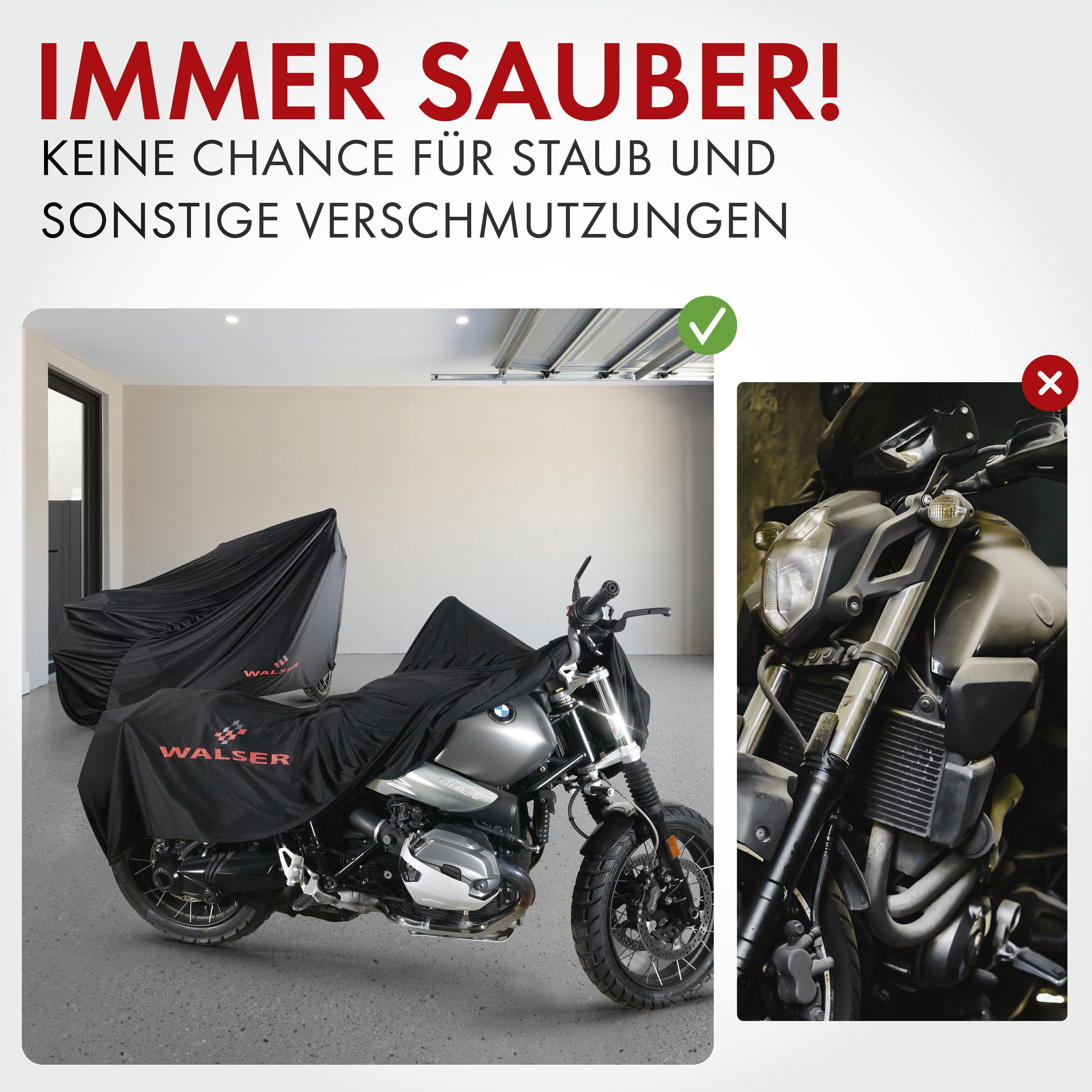 WALSER Autosonnenschutz Motorradgarage Indoor Stretch, 100 x 130 cm, (1-St., 1 Stück)