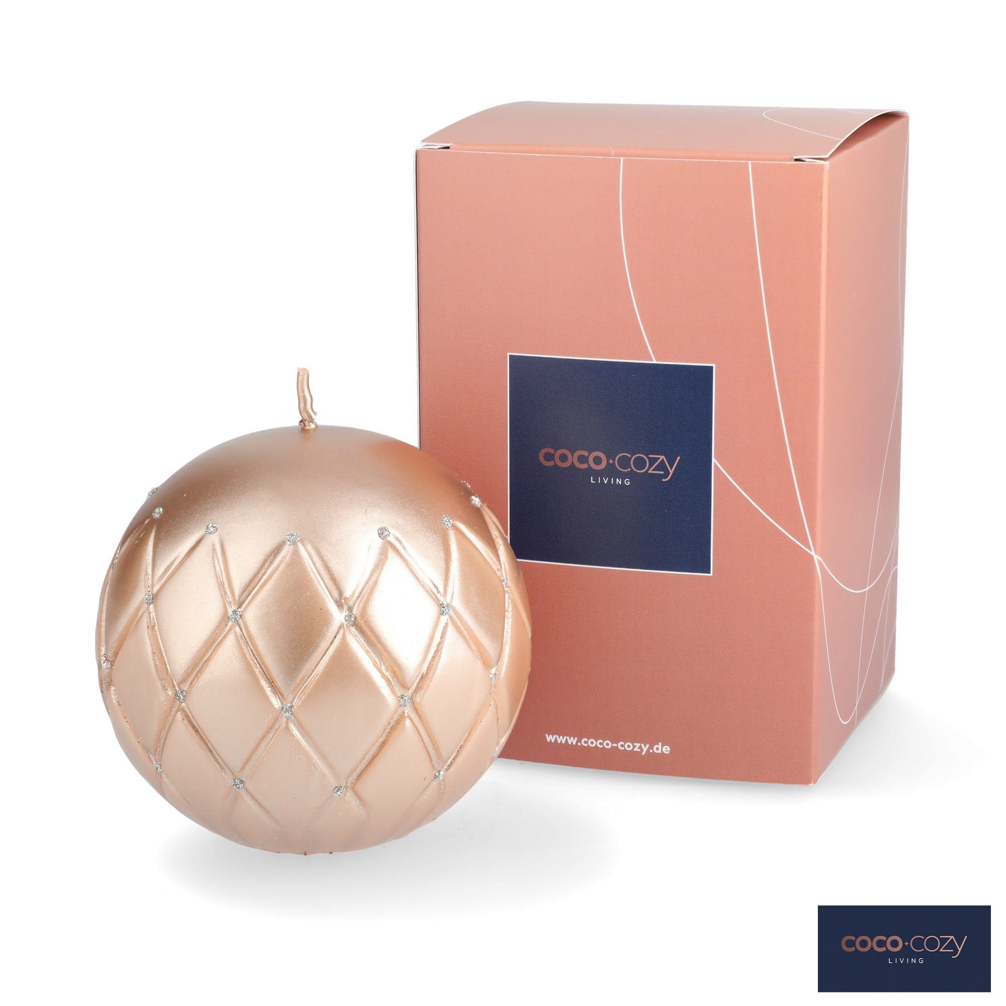 coco+cozy Kugelkerze Kugelkerze Tosca - rosé gold, 74 h Brenndauer, rosegol günstig online kaufen