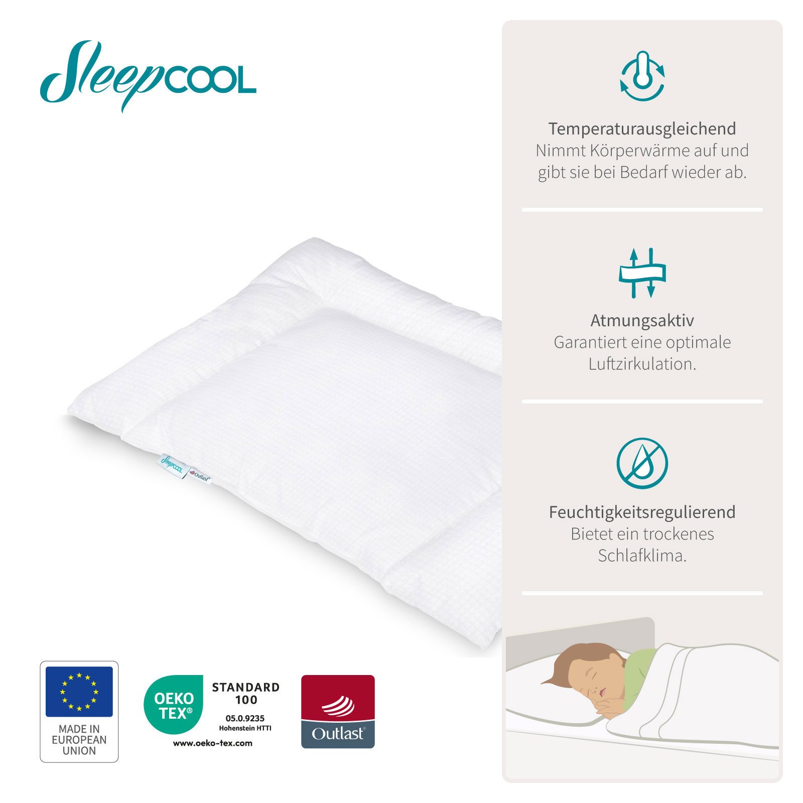 SleepCOOL Schlafkissen Cool.KIDS Kissen 40x60cm, temperaturregulierend, für günstig online kaufen