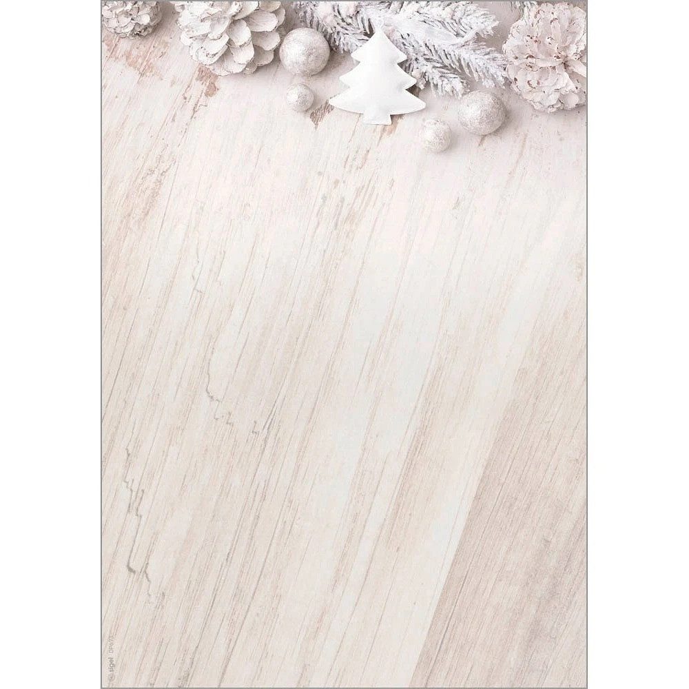 Sigel Briefpapier SIGEL Weihnachtsbriefpapier Rustic White Motiv