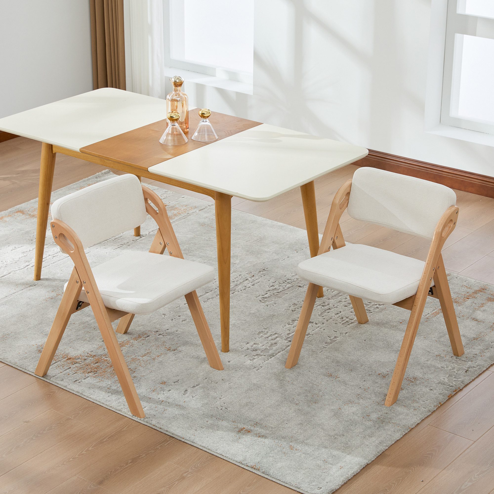 Odikalo Klappstuhl Polsterstuhl Esszimmerstühle 2er-Set oder 4er-Set aus Massivholz (Klappstühle mit gepolsterten Sitzen, als Zusatzstühle für Küche, Büro, Hochzeit, Party, Picknick)