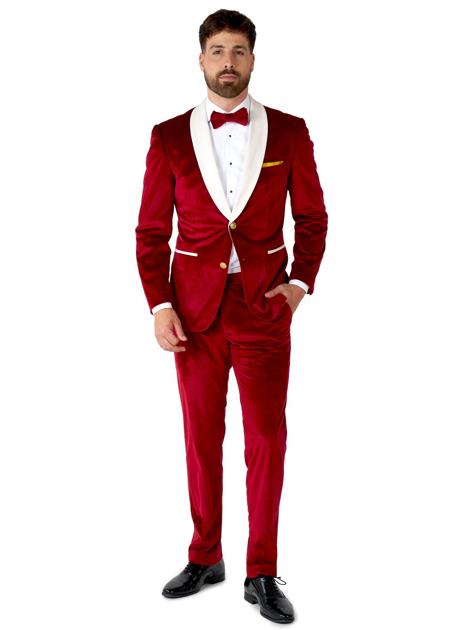 Opposuits Partyanzug Roter Samt Deluxe Anzug - Santa Weihnachtskostüm, Eleg günstig online kaufen