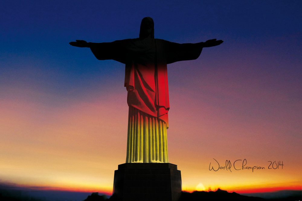 Poster FuÃŸball Kunstdruck Bild - Deutschland Weltmeister 2014