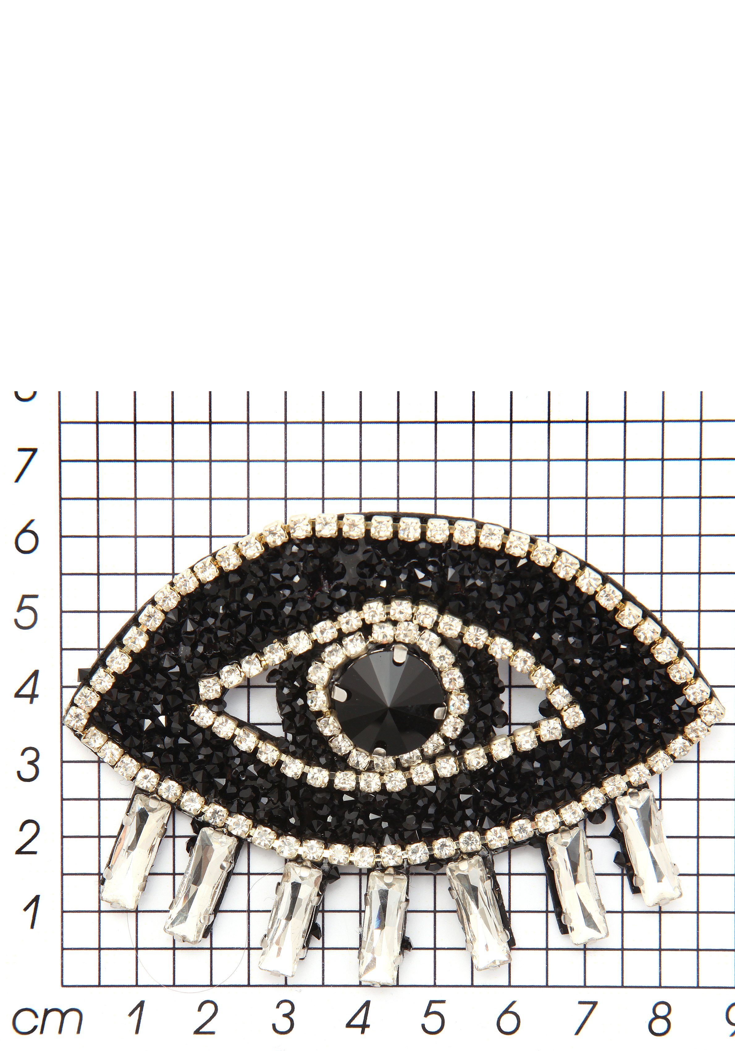 Firetti Brosche Schmuck Geschenk Ansteckschmuck Auge, funkelndes Design, mit Glasstein