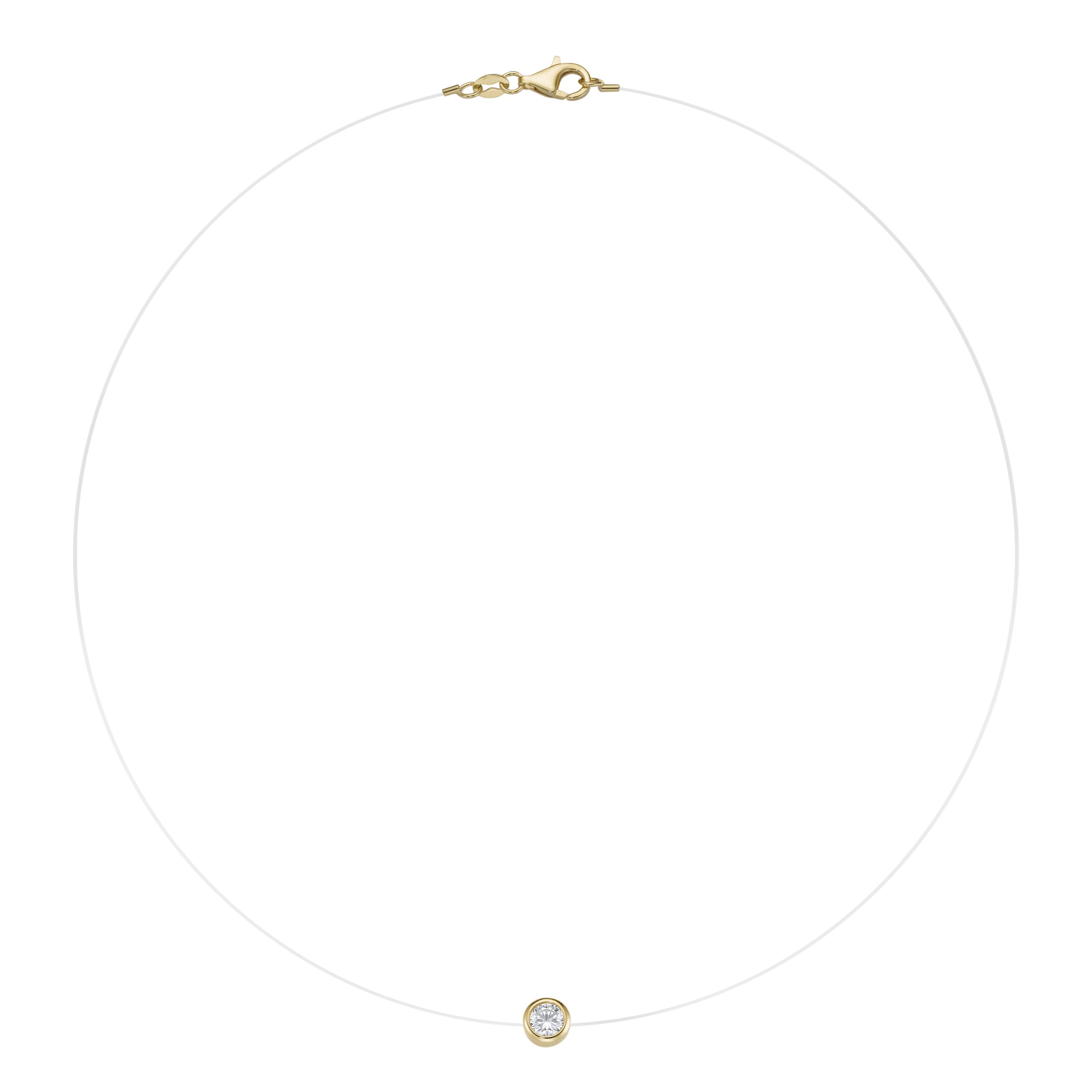 Smart Jewel Collier schwebender Stein, Zirkonia, Silber 925
