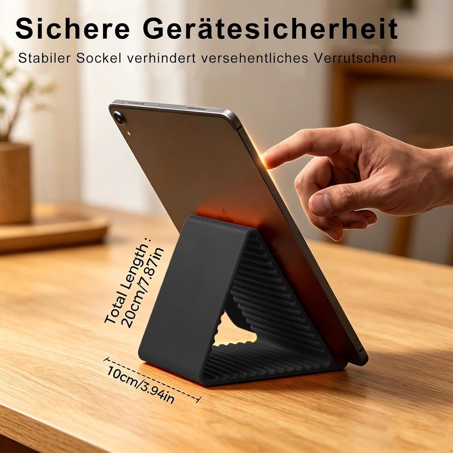 TUWENA Smartphone-Halterung Handy-Halterung, Rutschfester Mobilfunkhalte, Smartphone-Halterung, (Aluminiumkern, biegsam, faltbar, kratzschützend, universell kom – Bild 3 von 5