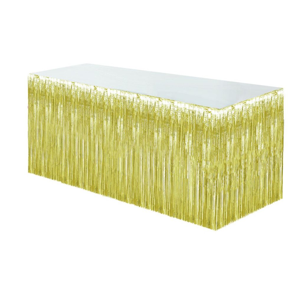 MICA Aufblasbares Partyzubehör Tischvorhang - gold - ca. 457 x 73 cm