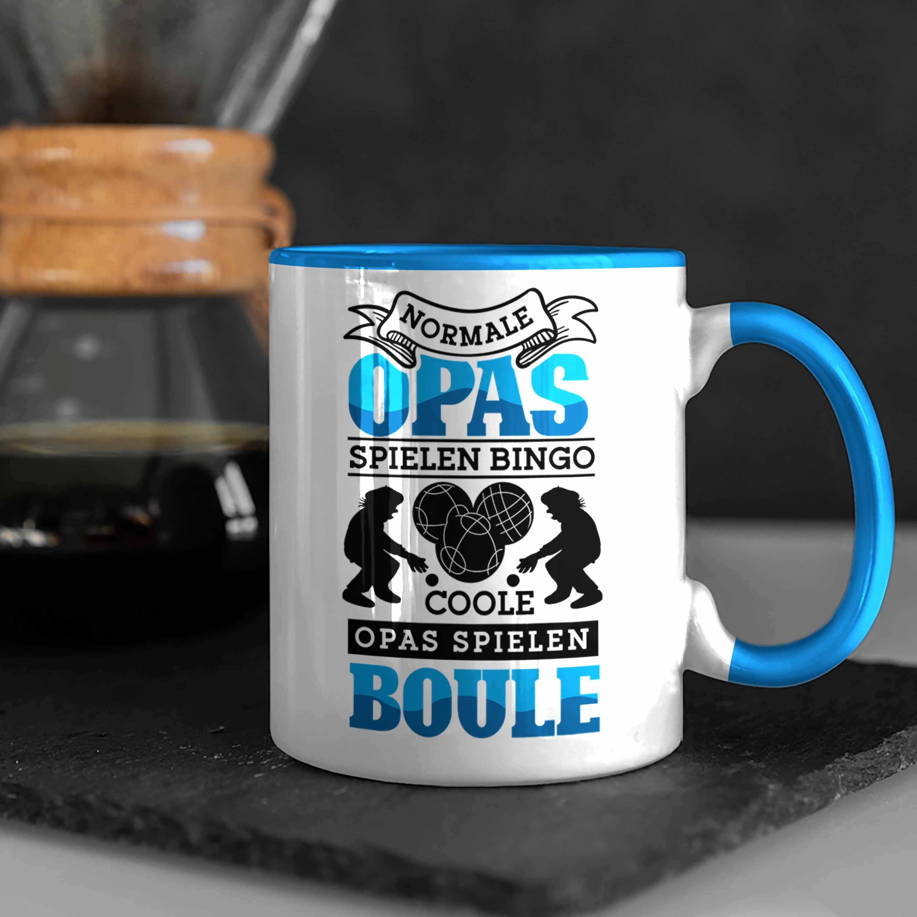 Opa Boule-Spieler Boule Boule Geschenk Tasse Trendation Spruch Blau Geschenkidee Spiel Tasse