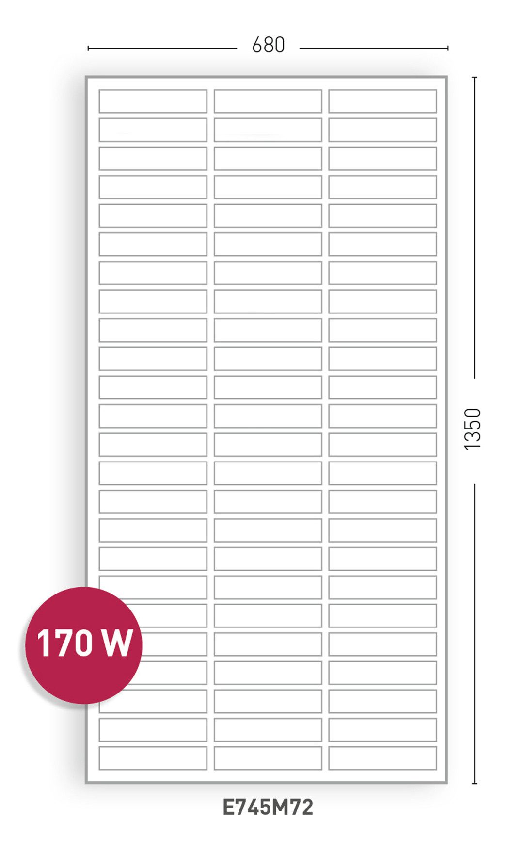 Solara Solarmodul DCsolar EcoLux HV-Serie 170Wp 1350x680, 170 W, salzwasserresistent