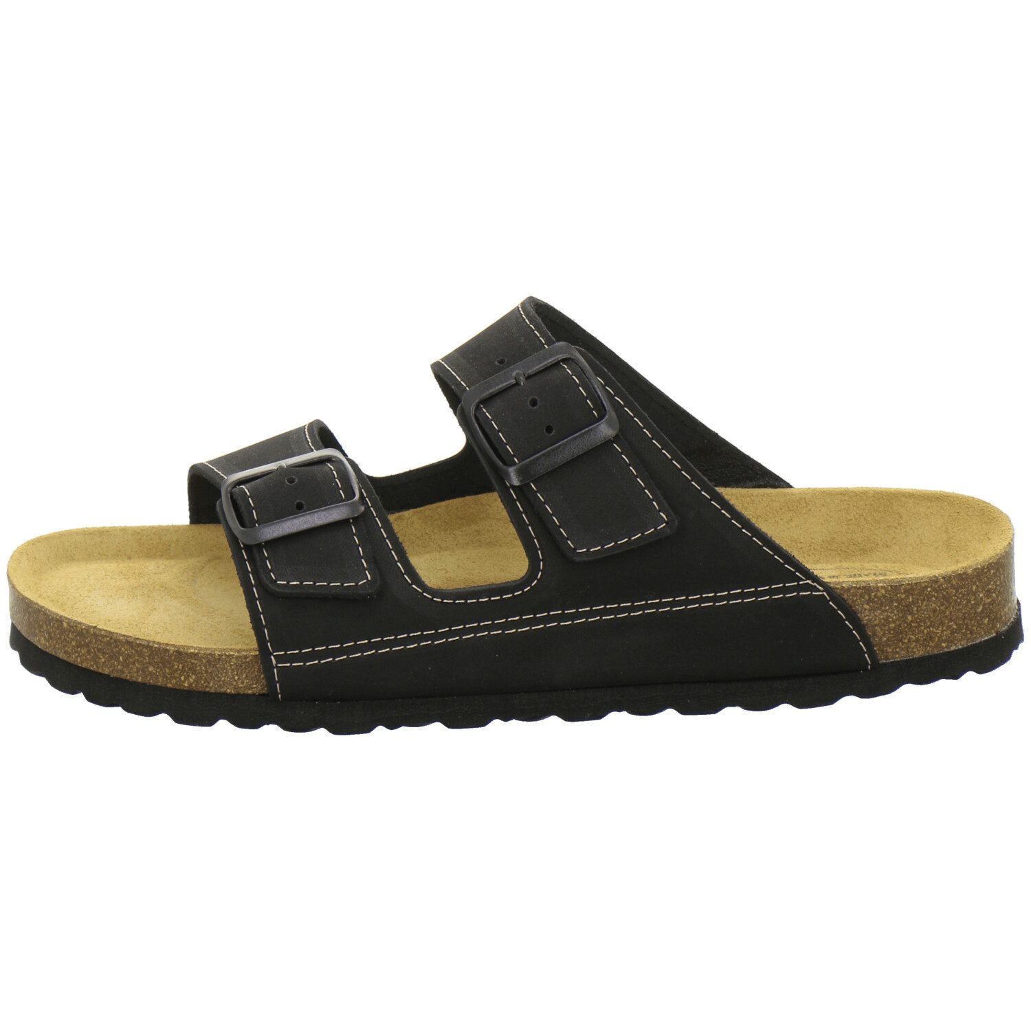AFS-Schuhe 311020 Zweischnaller Pantolette für Herren mit Fußbett, bequeme Sandalen aus Leder
