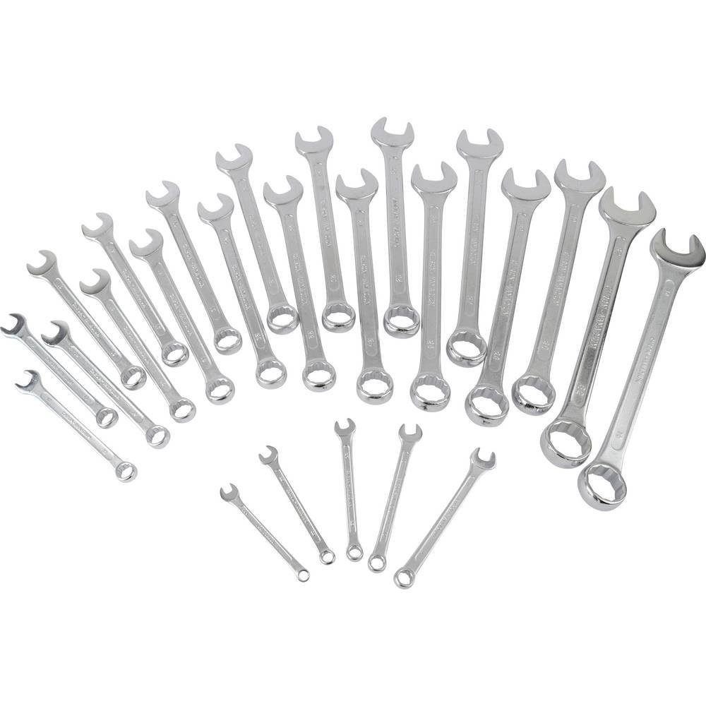 Brüder Mannesmann Werkzeuge Ringschlüssel Gabel-Ringschlüsselsatz, 7-32 mm, Chrom-Vanadium, 25-teilig M 130-25