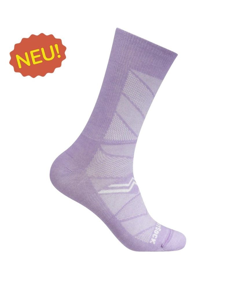 Wrightsock Sportsocken Crew Coolmesh II (dünn, atmungsaktiv, bequem) pale lila - 1 Paar