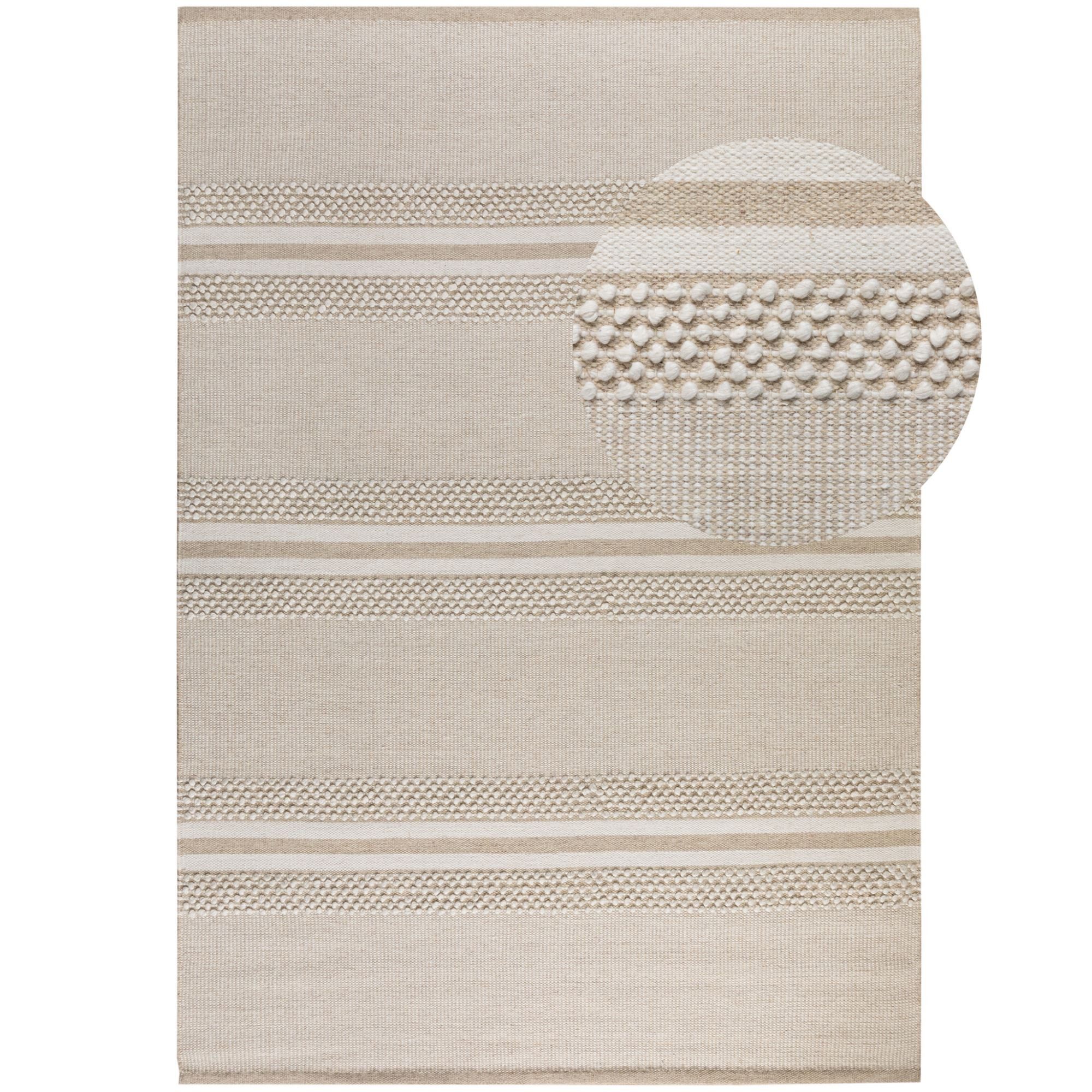 Steffensmeier Wollteppich Habo Breite Streifen, Rechteckig, Handwebteppich, günstig online kaufen