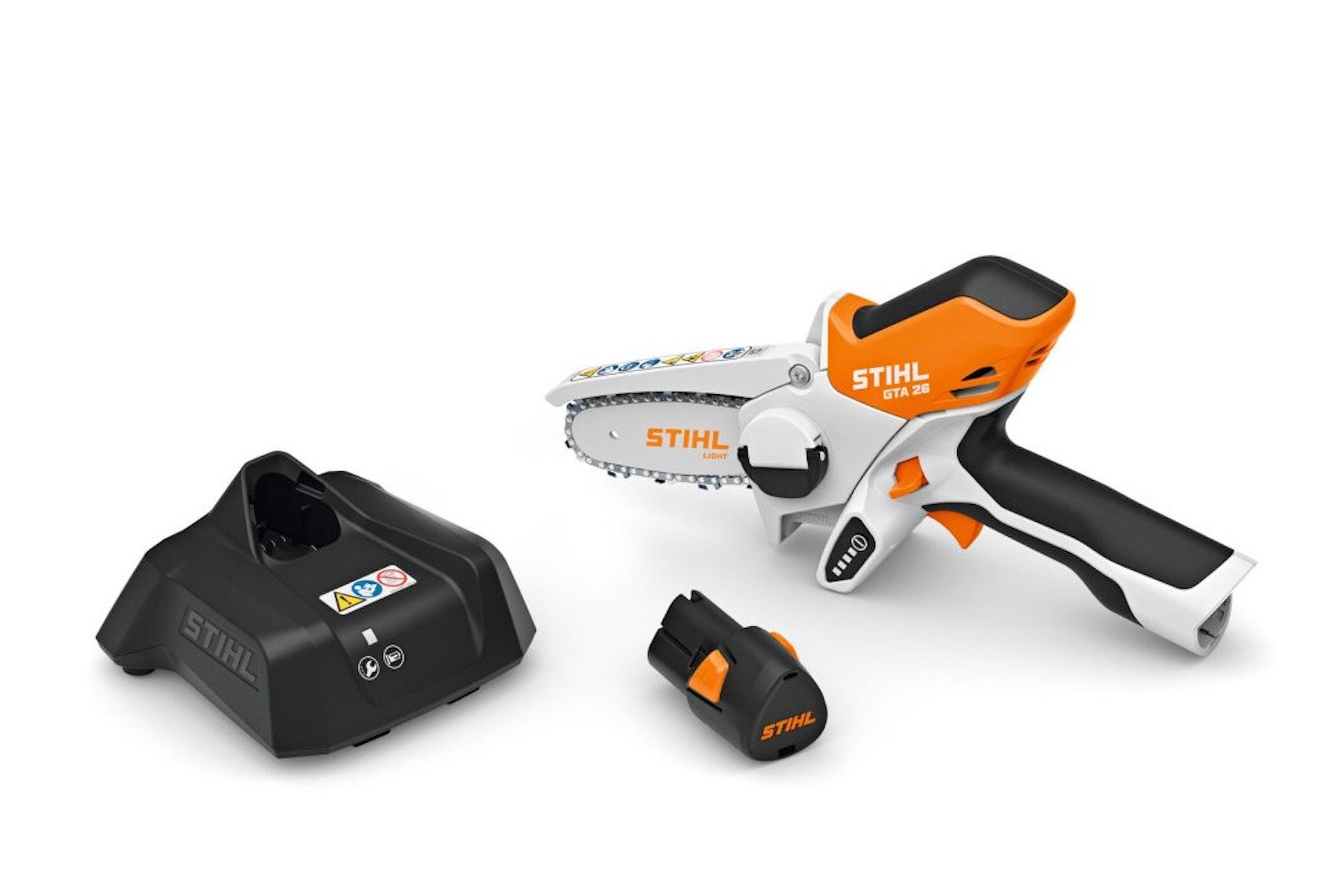 STIHL Akku-Kettensäge STIHL GTA 26 Akku-Gehölzschneider inkl. Akku und Ladegerät, 10 cm Schwertlänge, Packung, Hohe Schnittleistung und sauberes Schnittbild