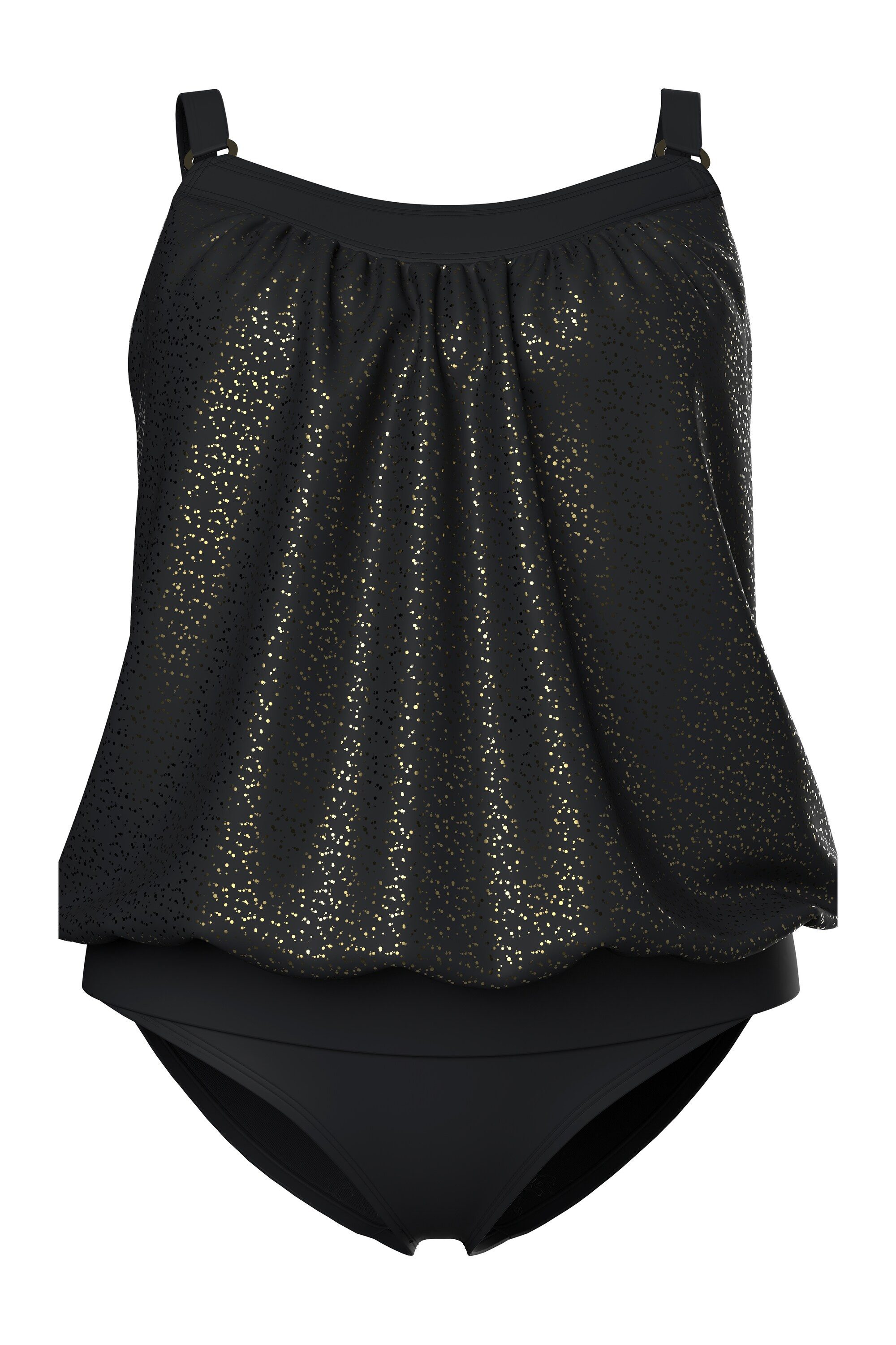 Ulla Popken Soft-BH Tankini Metallic-Effekt Elastiksaum Softcups