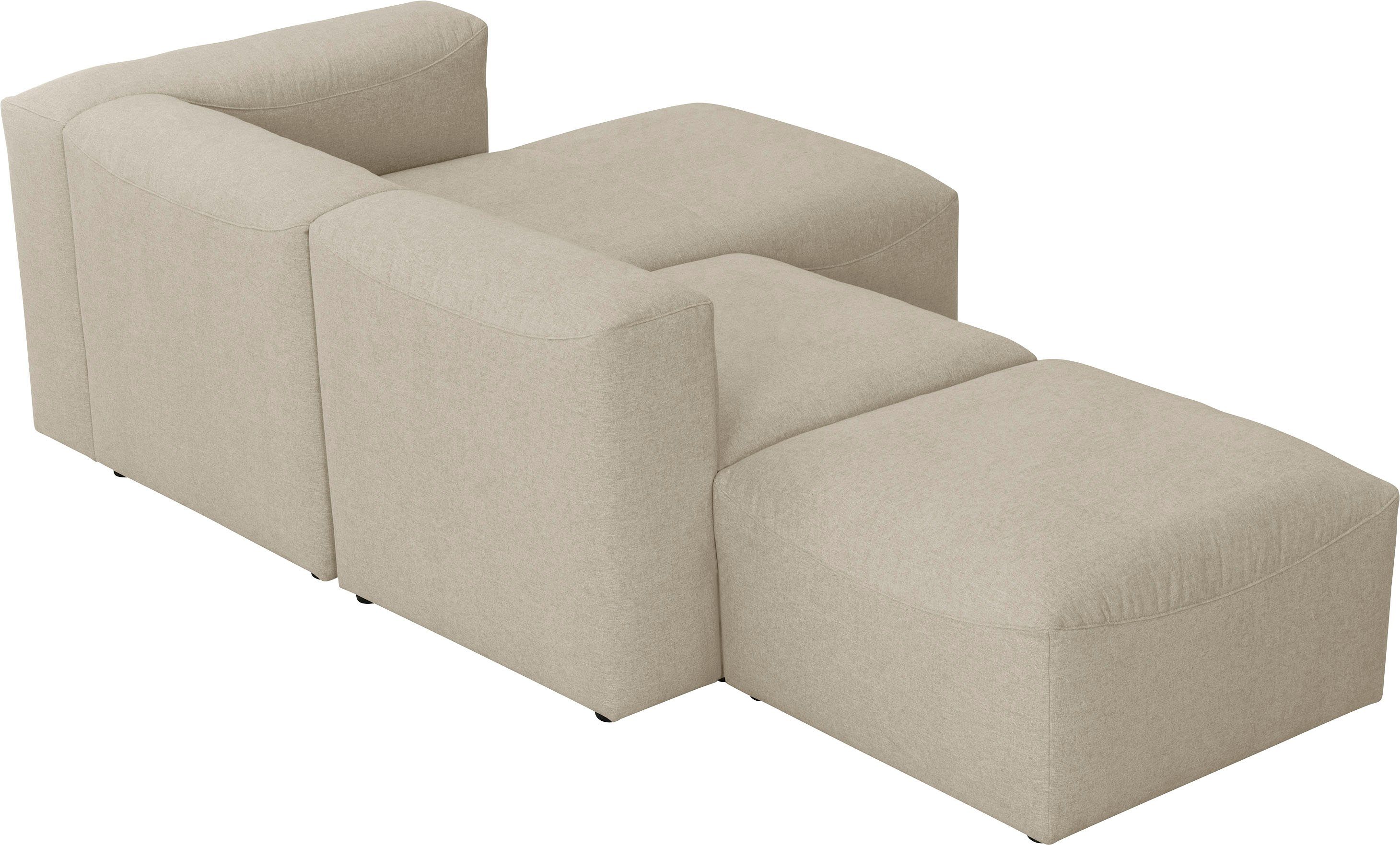 3 Lena, 3 Sitz-Elementen, kombinierbar Ecksofa 03 Teile, individuell creme Sofa-Set aus Winzer® Max Spar-Set