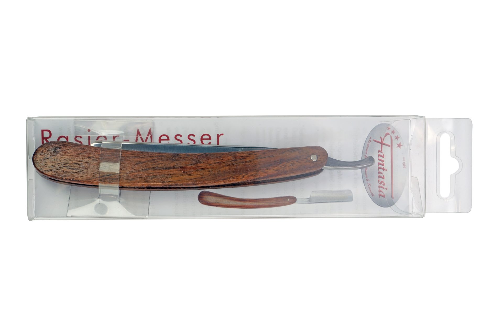Fantasia Beauty Rasiermesser Rasiermesser aus spanischem Karbonstahl, Palisander-Echtholzschale, 1-tlg., mit spanischer Carbonstahl-Klinge