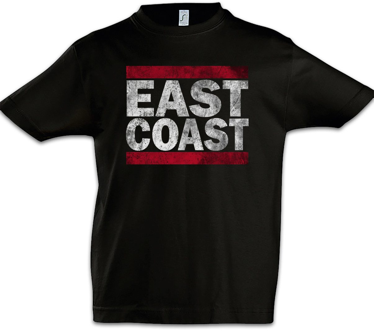 Print-Shirt East Coast Kinder T-Shirt Westseite Ostseite Run Fun DMC Side Ostküste