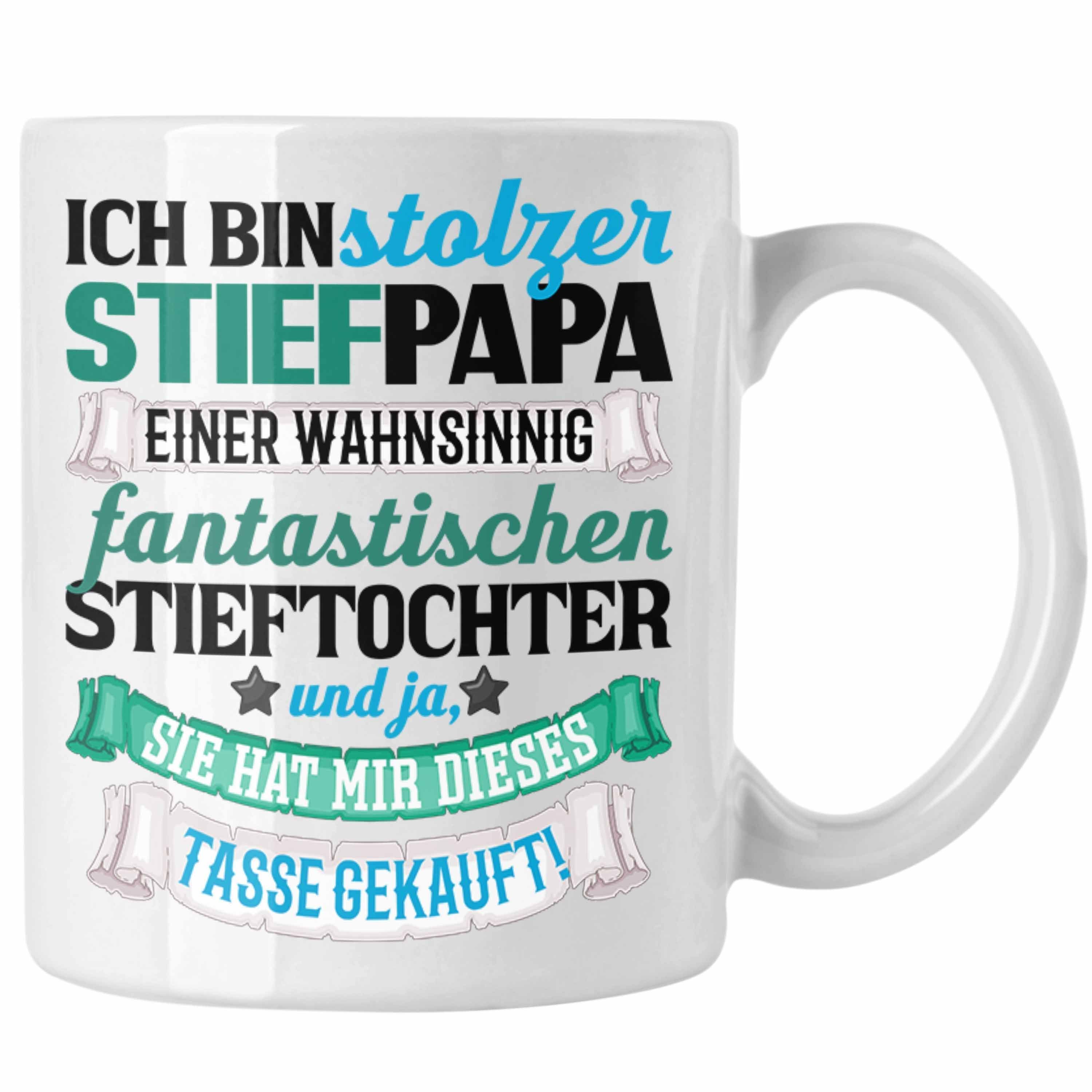 Trendation Tasse Bonus Papa Tasse Geschenk für Stiefvater Geschenkidee Vatertag Stolzer