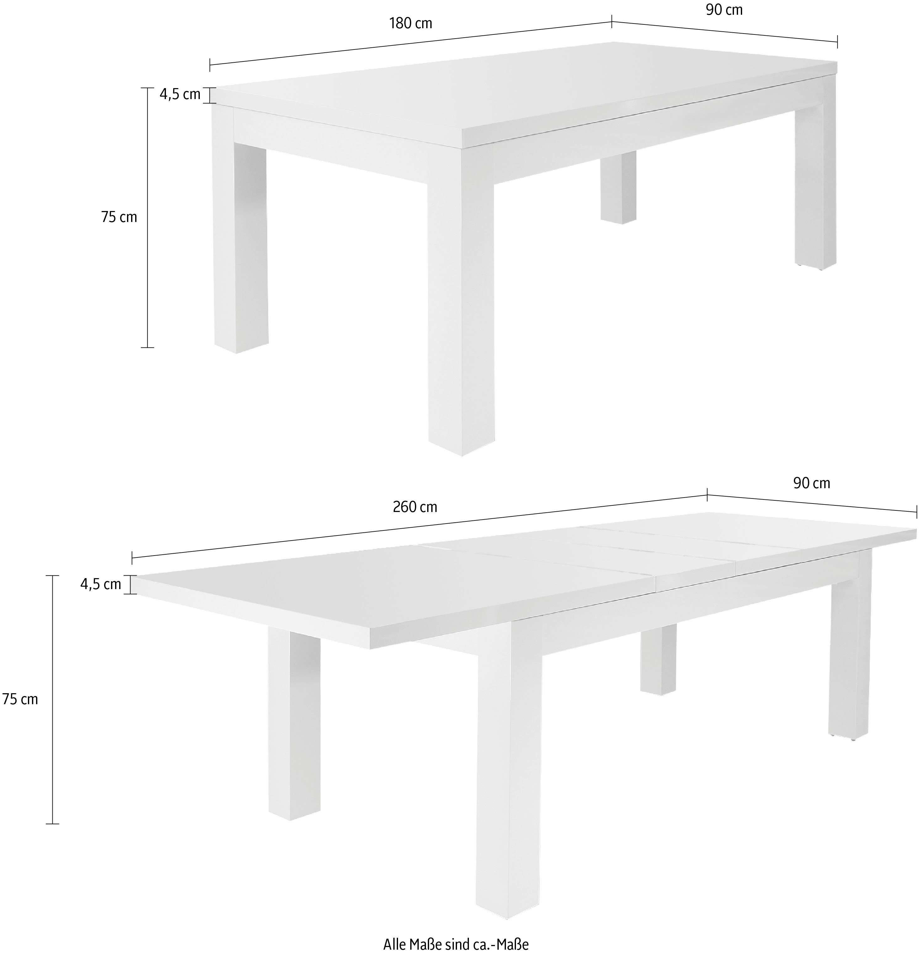 SalesFever Esstisch Odense - Design Tisch für stilvolle Mahlzeiten, Mit praktischen Ansteckplatten erweiterbar – Bild 5 von 5