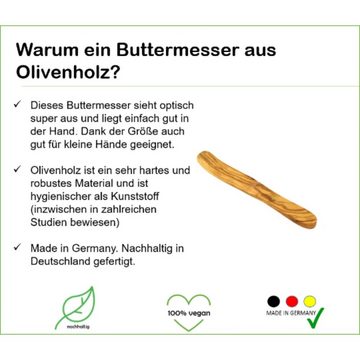 Olivenholz-erleben Buttermesser Buttermesser aus Olivenholz (1 Stück), antibakterielle Wirkung