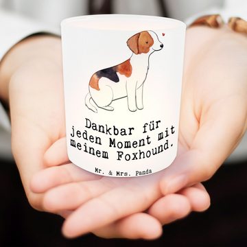 Mr. & Mrs. Panda Windlicht Foxhound Moment - Transparent - Geschenk, Windlicht Glas, Teelichter, (1 St), Hochwertiges Material